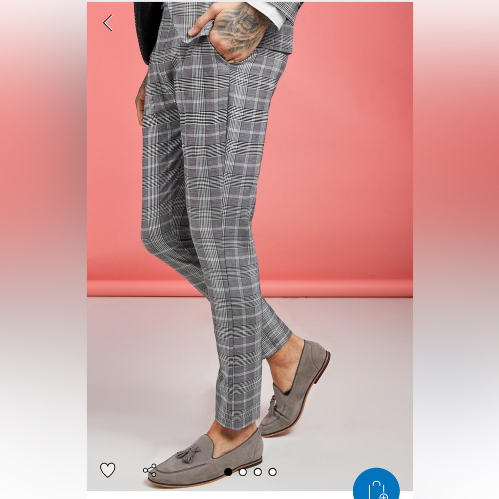 BoohooMAN plaid dress pants, 30